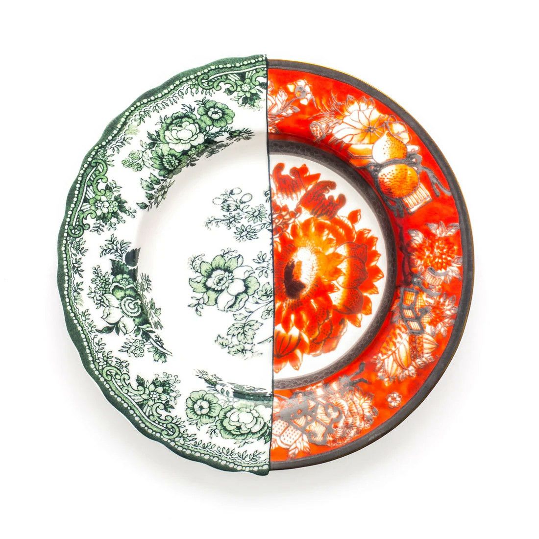 【SELETTI】セレッティ ハイブリッド プレート 花柄　赤緑 SELETTI】セレッティ ハイブリッド プレート 花柄 赤緑