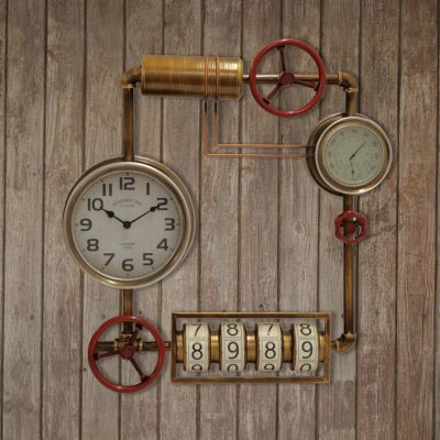 steampunk ウォールクロックwithダイアル ホワイト | entresquare.com