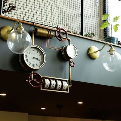 steampunk ウォールクロックwithダイアル ホワイト | entresquare.com