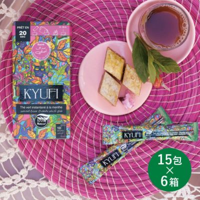 KYUFI インスタントミントティー 15本入×6箱セット〈グリーン / ブラック〉微糖・無糖
